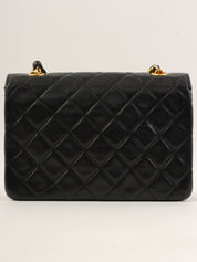 Circa 1990 Circle CC Turn Lock Chain Bag Mini Black