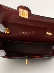 Circa 1990 Circle CC Turn Lock Chain Bag Mini Black