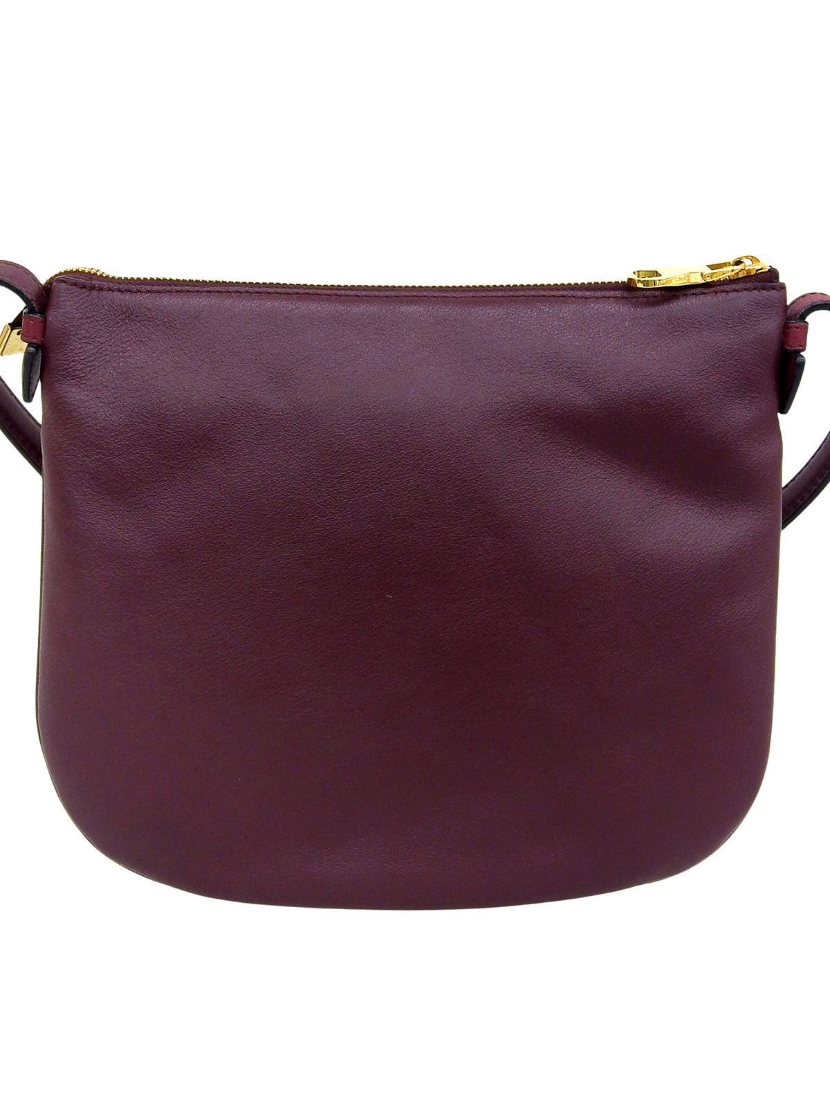 Logo embossed shoulder bag in Bordeaux