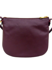 Logo embossed shoulder bag in Bordeaux