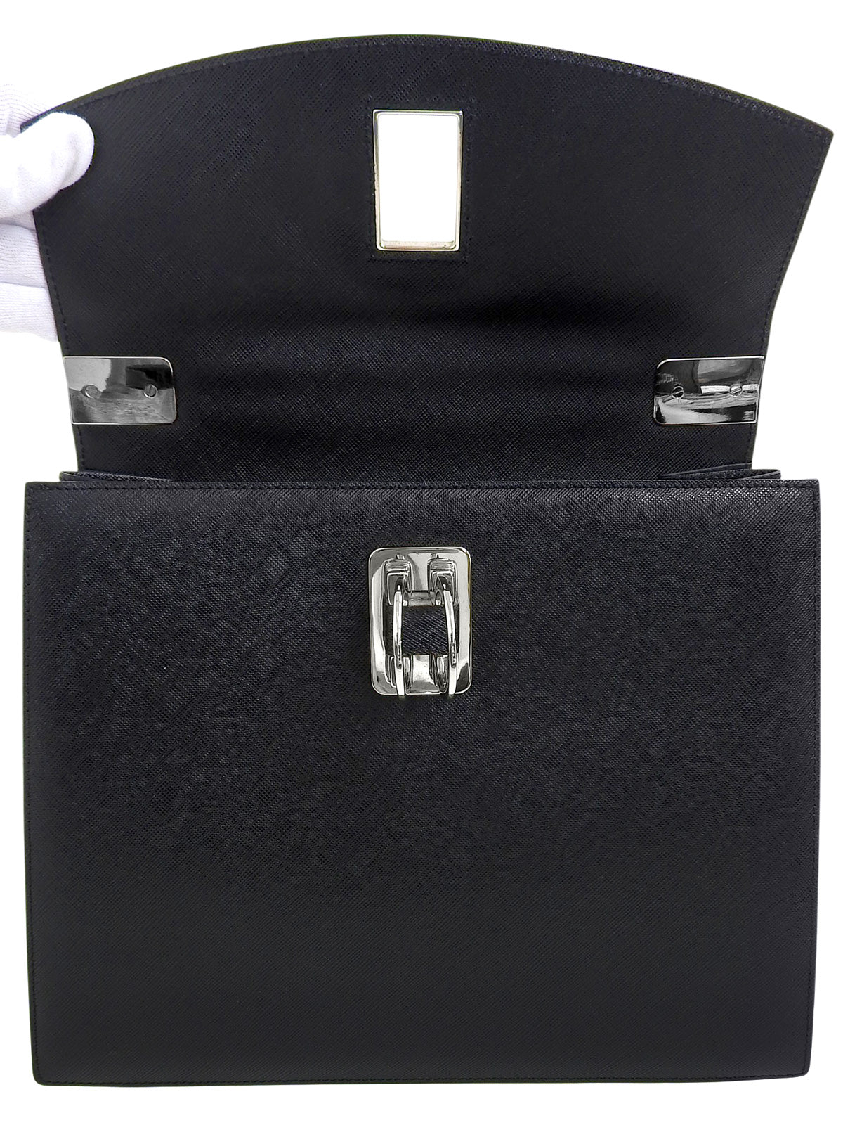 Gancini Plate 2-Way Bag Black
