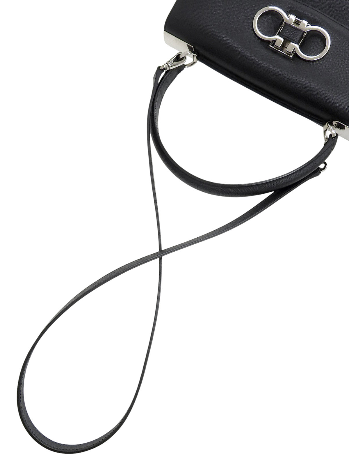 Gancini Plate 2-Way Bag Black