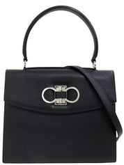 Gancini Plate 2-Way Bag Black