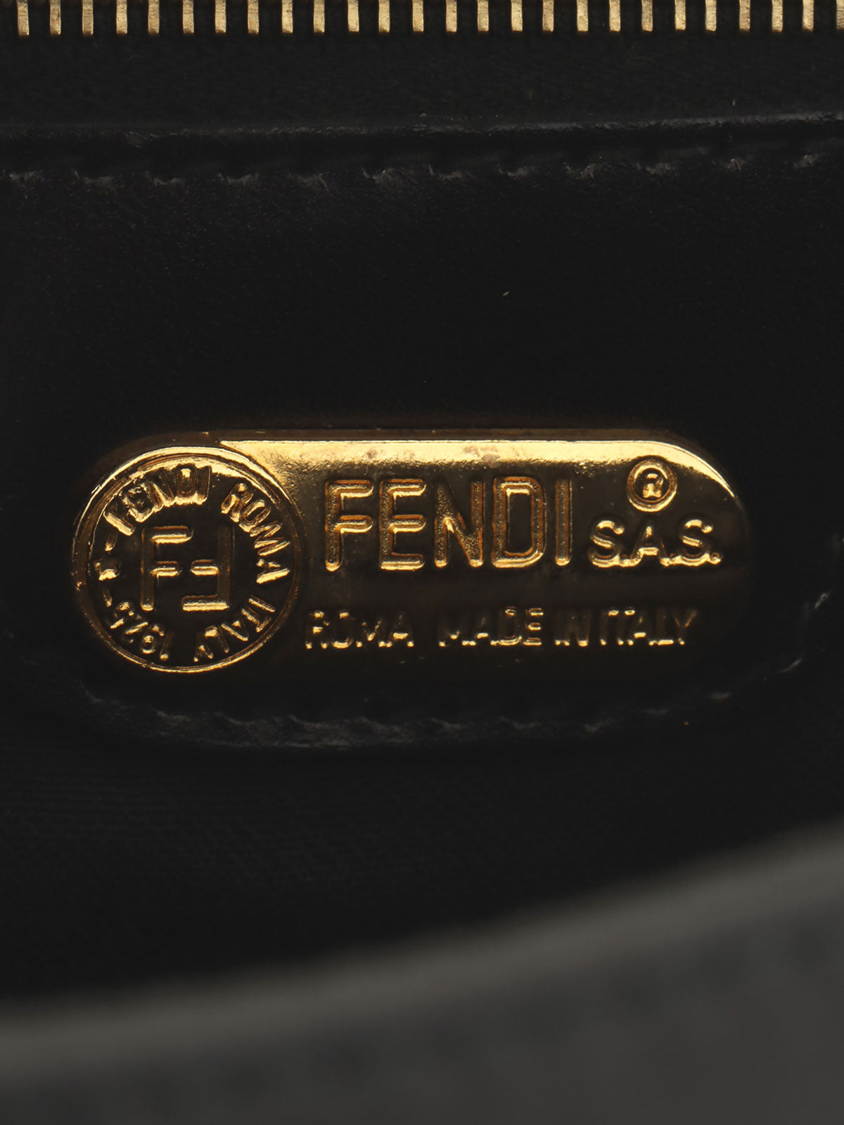 Logo Plate Handbag Black