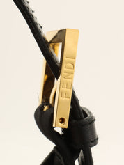 ロゴプレートハンドバッグ ブラック