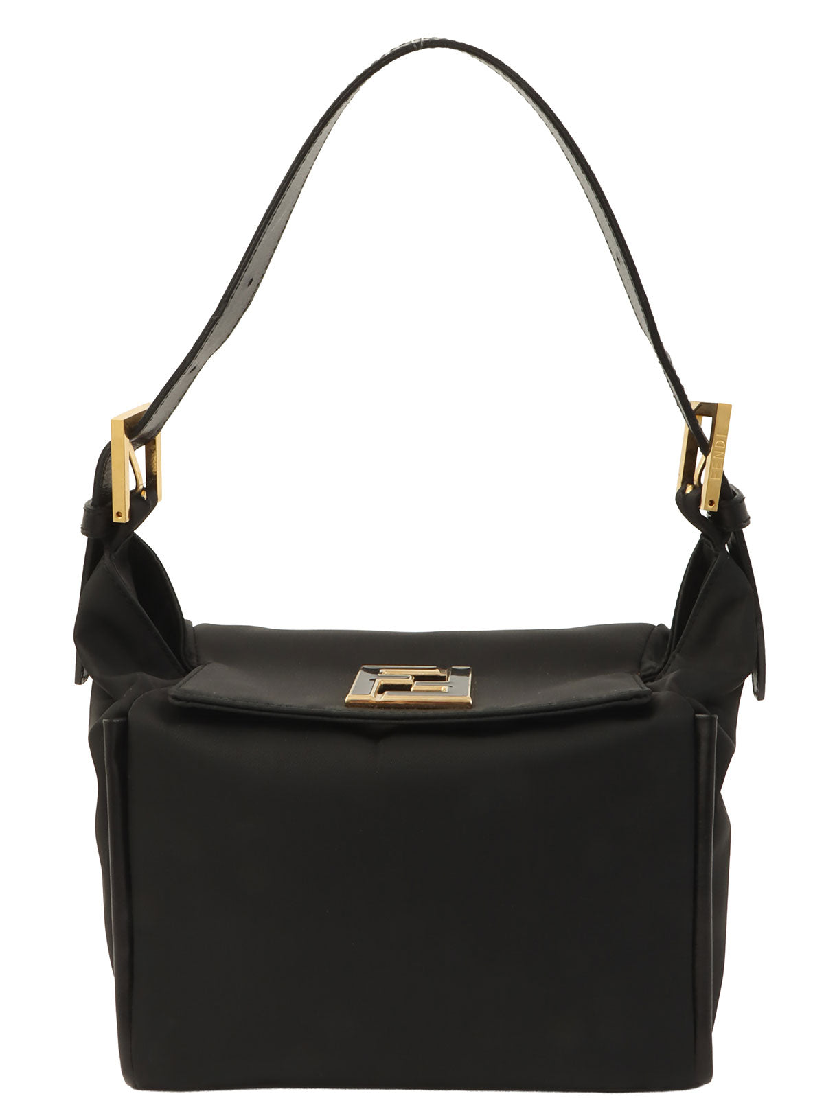 Logo Plate Handbag Black