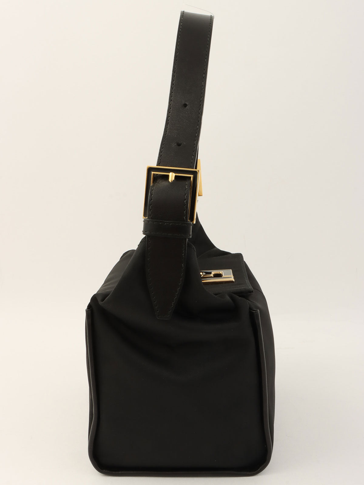 Logo Plate Handbag Black