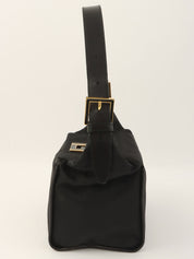 Logo Plate Handbag Black