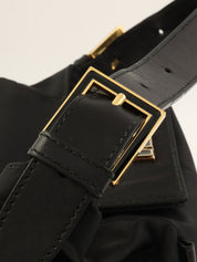 Logo Plate Handbag Black