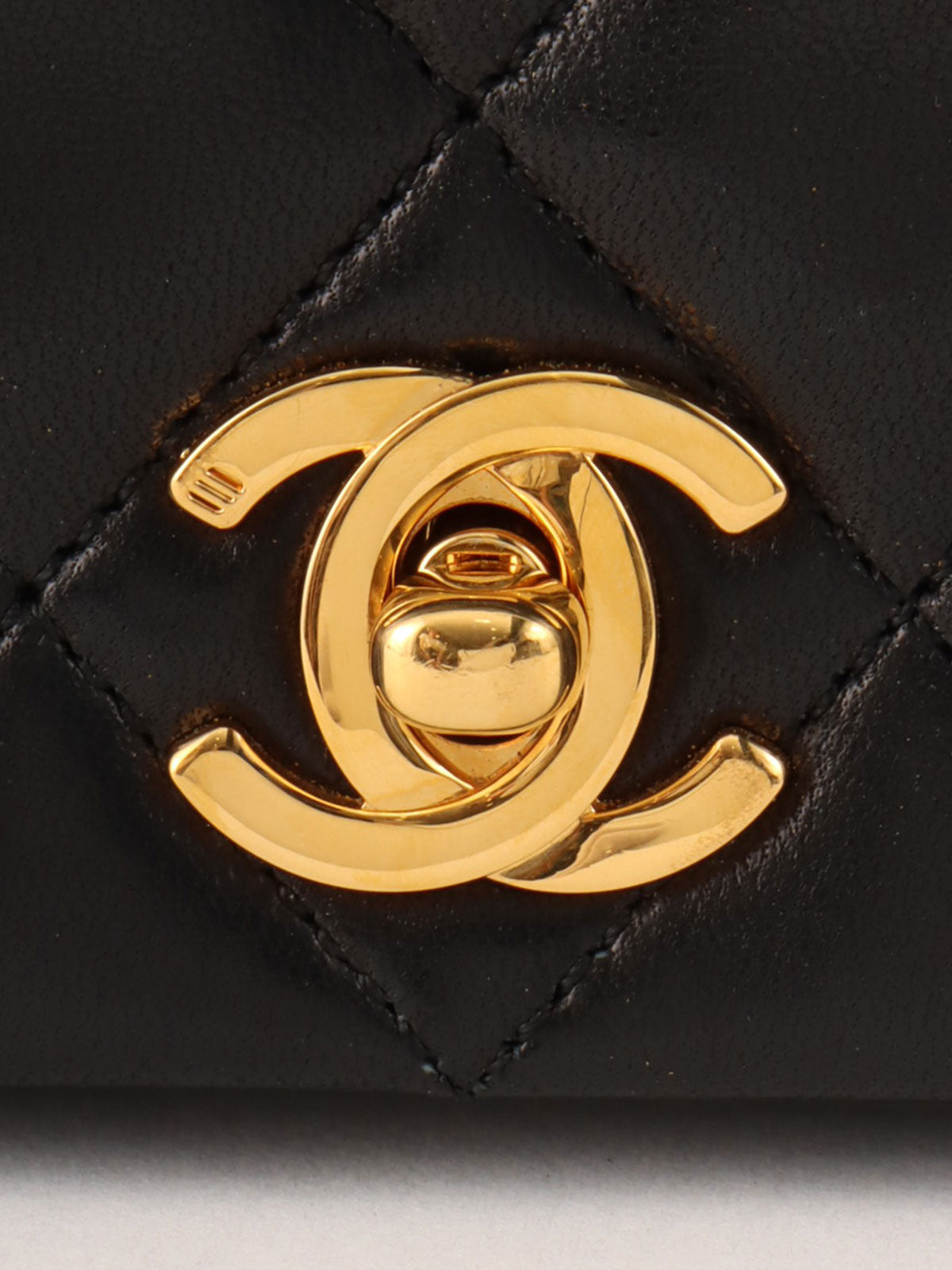 1990s Made Full Flap Chain Bag Mini Black