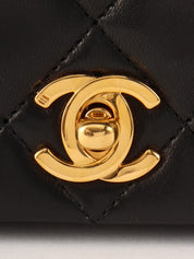 1990s Made Full Flap Chain Bag Mini Black