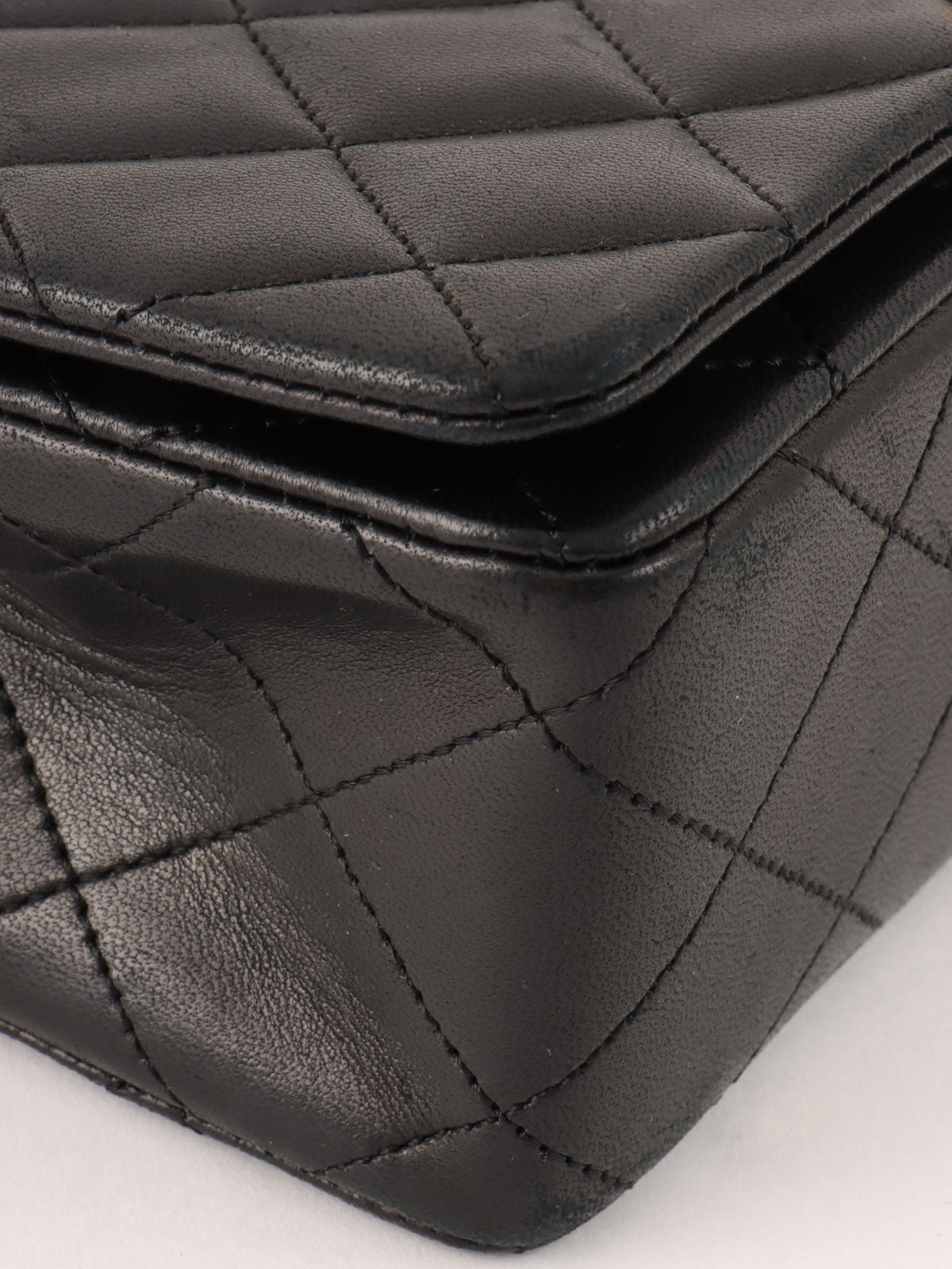 1990s Made Full Flap Chain Bag Mini Black