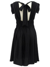 Silk sleeveless dress in black