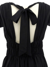 Silk sleeveless dress in black