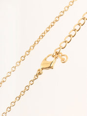 Rhinestone Circle Cutout Logo Necklace in Gold