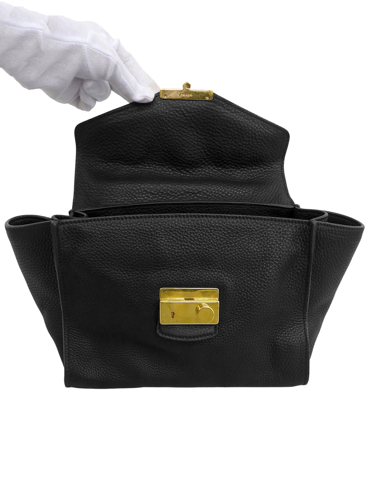 Vitello Dino Logo Plate 2-Way Bag 黑色