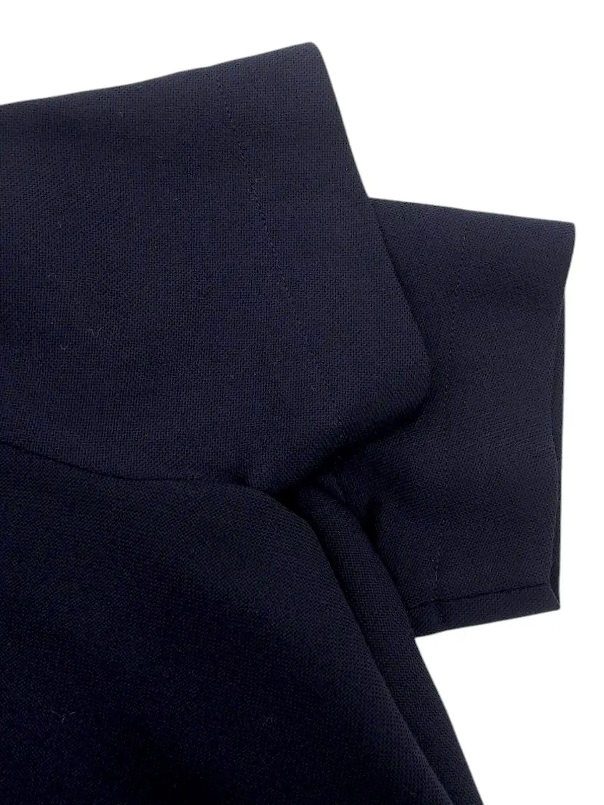 ウールレースアップ半袖ワンピース ネイビー