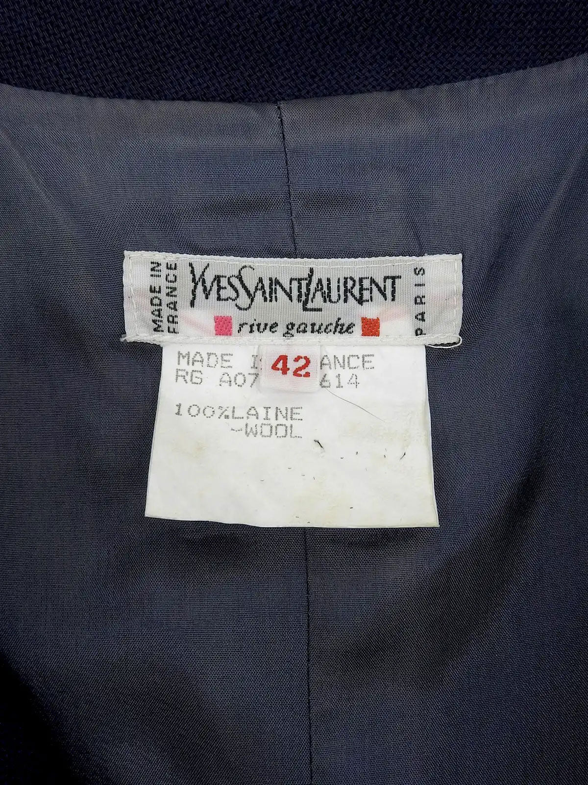 ウールレースアップ半袖ワンピース ネイビー