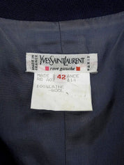 ウールレースアップ半袖ワンピース ネイビー