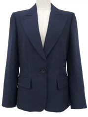Navy Logo Button Tailored Jacket
