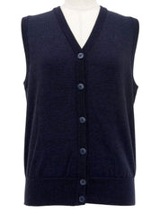 バックエンブレムロゴニットベスト ネイビー