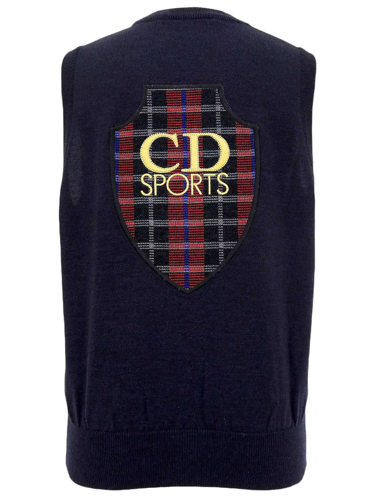 バックエンブレムロゴニットベスト ネイビー