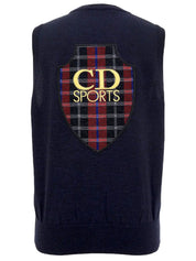 バックエンブレムロゴニットベスト ネイビー