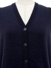 バックエンブレムロゴニットベスト ネイビー