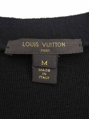 ウールシルクコンビレオパードパターンカーディガン ブラック/グリーン