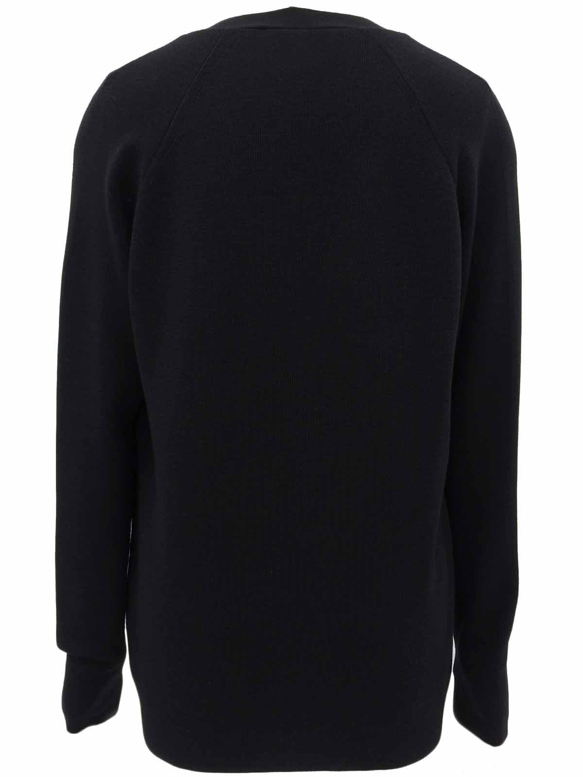 ウールシルクコンビレオパードパターンカーディガン ブラック/グリーン