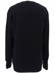 ウールシルクコンビレオパードパターンカーディガン ブラック/グリーン