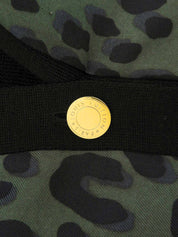 ウールシルクコンビレオパードパターンカーディガン ブラック/グリーン