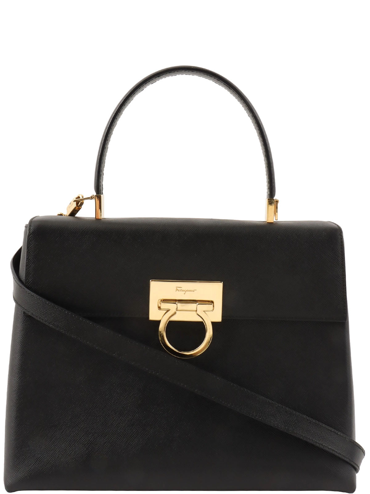 Gancini Plate 2-Way Bag Black