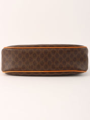 Macadam Pattern Top Handle Bag Brown