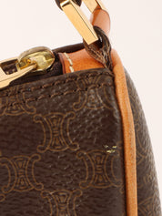 Macadam Pattern Top Handle Bag Brown
