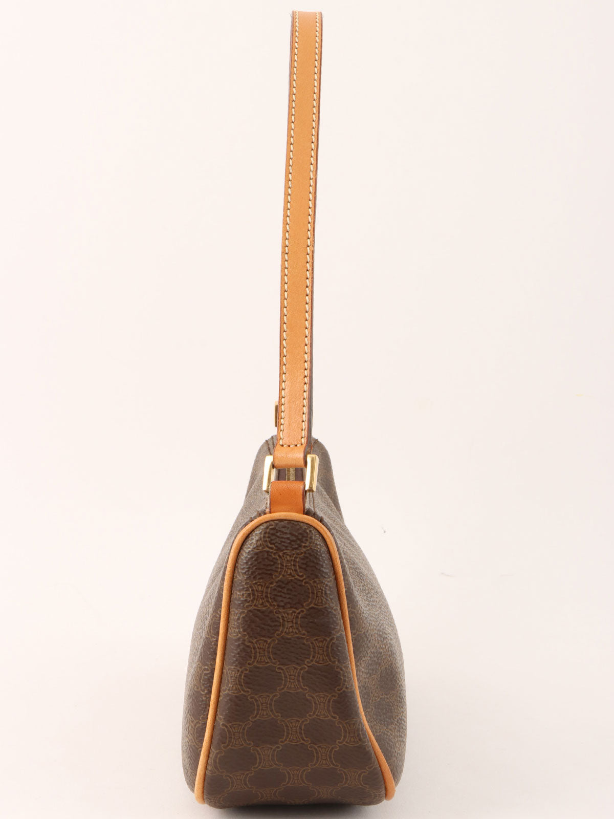 Macadam Pattern Top Handle Bag Brown