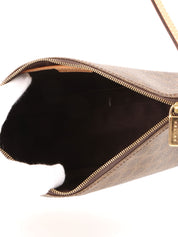 Macadam Pattern Top Handle Bag Brown