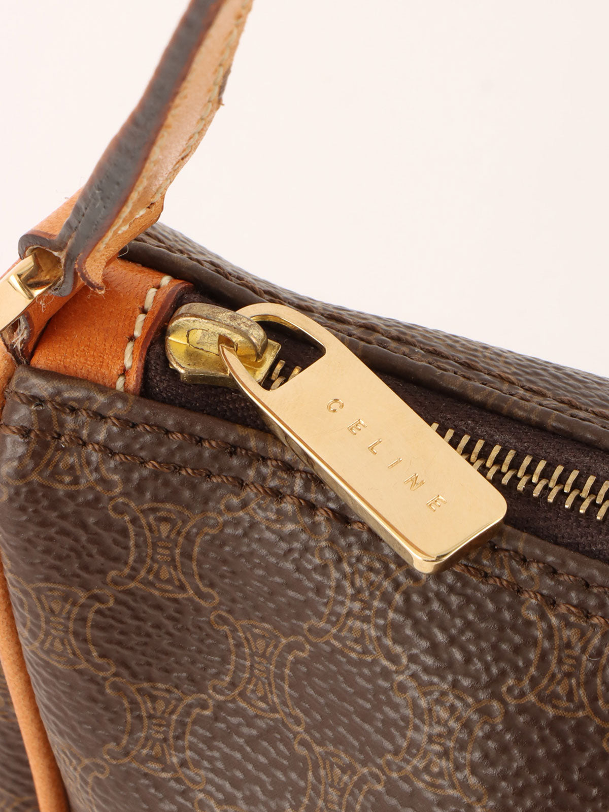 Macadam Pattern Top Handle Bag Brown