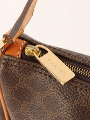 Macadam Pattern Top Handle Bag Brown