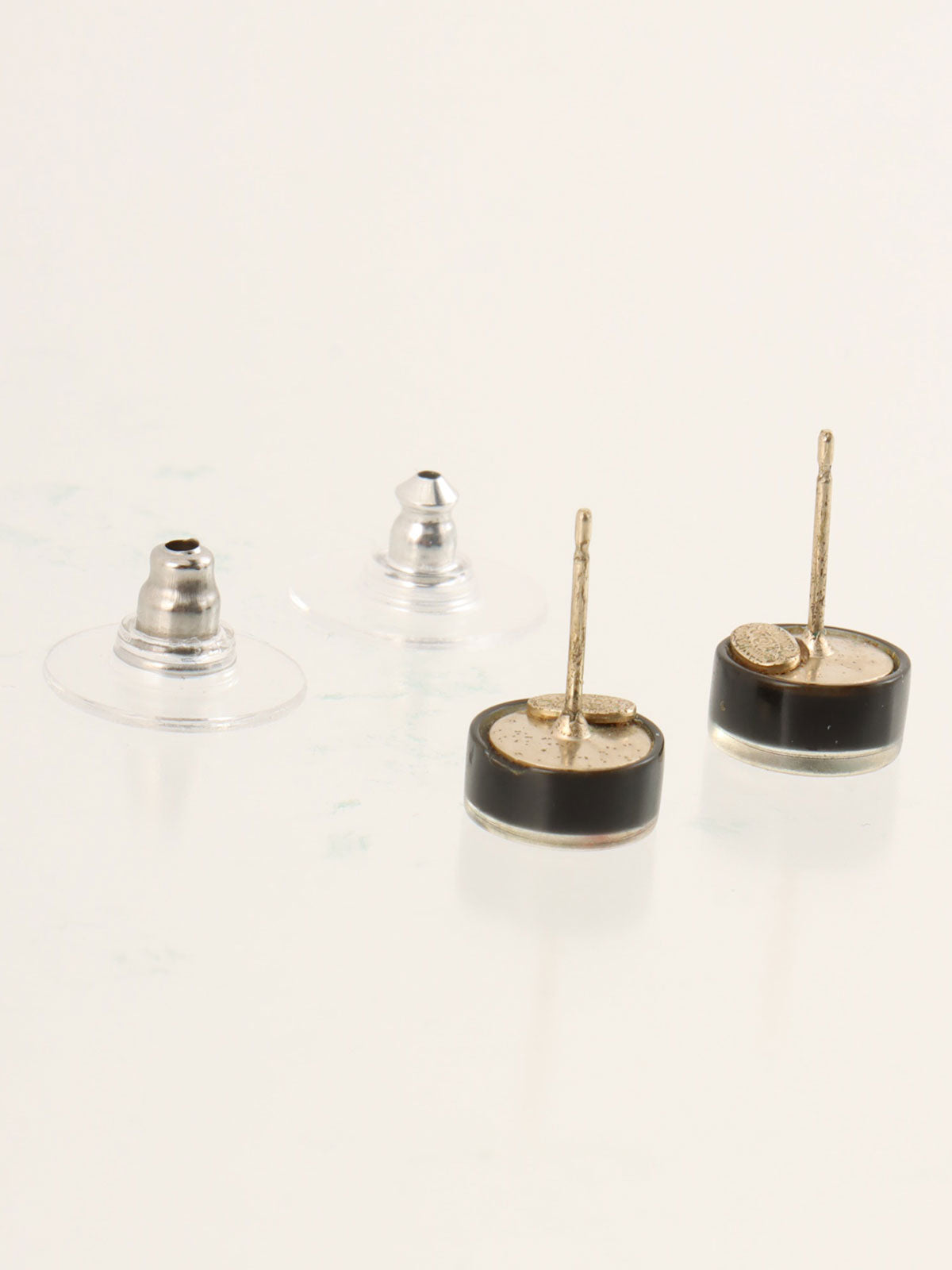 2006 Mini Round CC Mark Earrings, Black/Multi