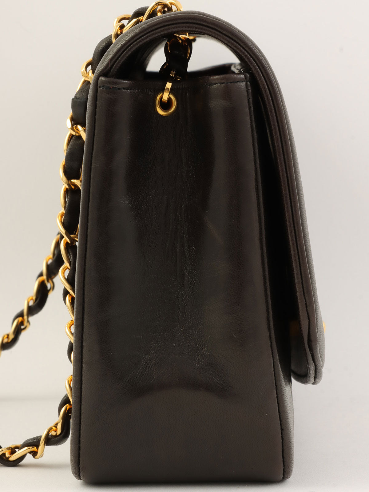 1992年戴安娜翻盖链条包，25厘米，黑色