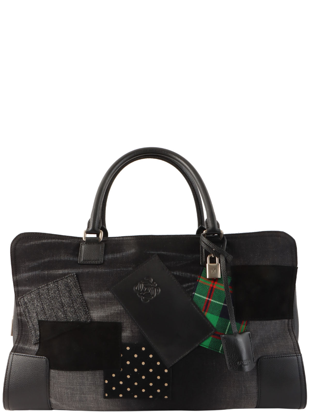 Patchwork Amazona Boston Bag in Black/Multi