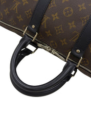 2009 Monogram Macaroni Keepall Bandouliere 45 in Brown/Black