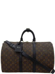2009 Monogram Macaroni Keepall Bandouliere 45 in Brown/Black
