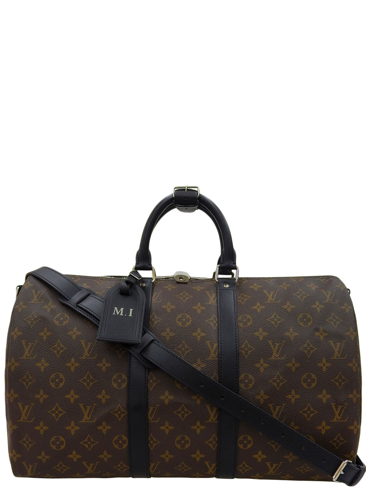 2009 Monogram Macaroni Keepall Bandouliere 45 in Brown/Black