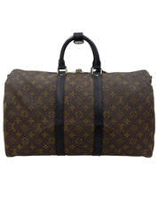 2009 Monogram Macaroni Keepall Bandouliere 45 in Brown/Black