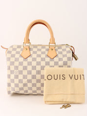 2007 Canvas Damier Azur Speedy 25 White