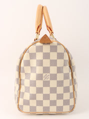 2007 Canvas Damier Azur Speedy 25 White