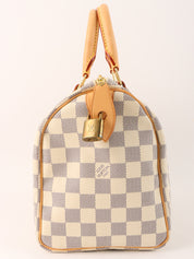 2007 Canvas Damier Azur Speedy 25 White