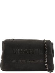 2014年頃製 キャビアスキンCCマークロゴステッチチェーンバッグ ブラック